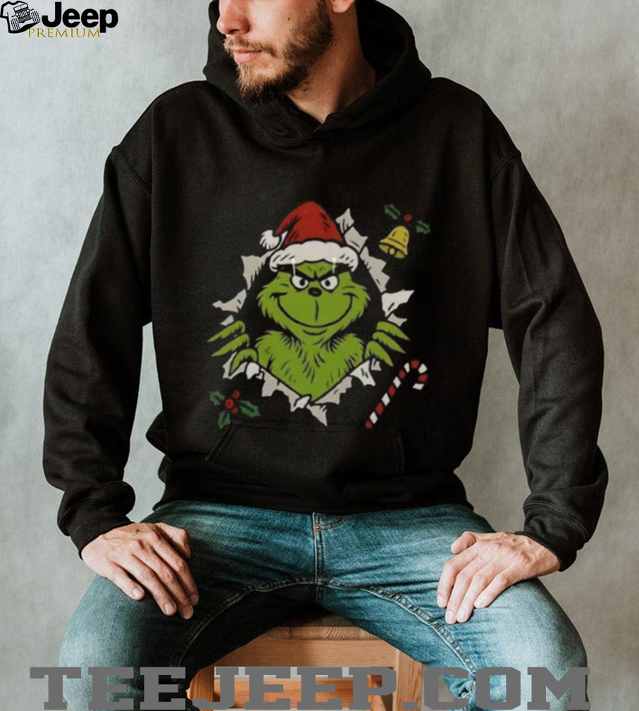 Funny Grinch Christmas Shirt Santa Grinch Front Back Print Tee Funny Grinch Christmas Shirt Santa Grinch Front Back Print Tee