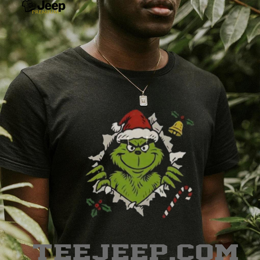 Funny Grinch Christmas Shirt Santa Grinch Front Back Print Tee Funny Grinch Christmas Shirt Santa Grinch Front Back Print Tee