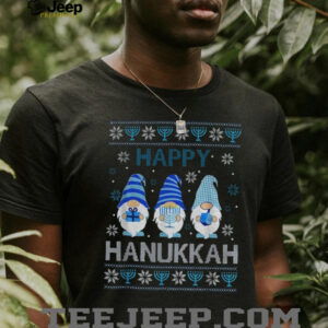 Gnome Happy Hanukkah Jewish Saying Merry Christmas shirt