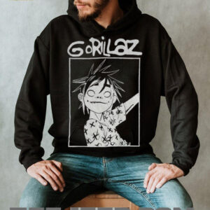 Gorillaz music black and white graphic t shirt