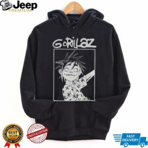 Gorillaz music black and white graphic t shirt