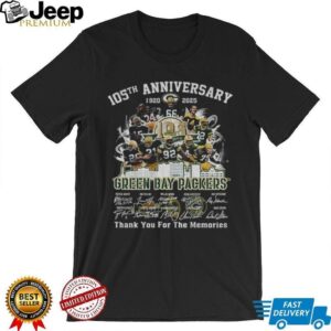 Green Bay Packers 105th Anniversary 1920 2025 Go Packers thank you for the memories signatures shirt Green Bay Packers 105th Anniversary 1920 2025 Go Packers thank you for the memories signatures shirt