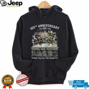 Green Bay Packers 105th Anniversary 1920 2025 Go Packers thank you for the memories signatures shirt