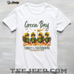 Green Bay Packers Football American Football Turkey and Touchdowns Thankful Thanksgiving shirt