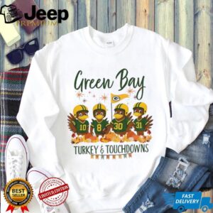 Green Bay Packers Football American Football Turkey and Touchdowns Thankful Thanksgiving shirt