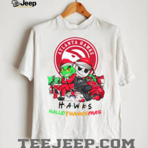 Grinch And Jack Atlanta Hawks Friends HalloThanksMas T Shirt