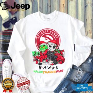 Grinch And Jack Atlanta Hawks Friends HalloThanksMas T Shirt