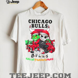 Grinch And Jack Chicago Bulls Friends HalloThanksMas T Shirt