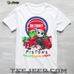 Grinch And Jack Detroit Pistons Friends HalloThanksMas T Shirt