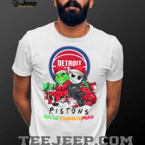 Grinch And Jack Detroit Pistons Friends HalloThanksMas T Shirt