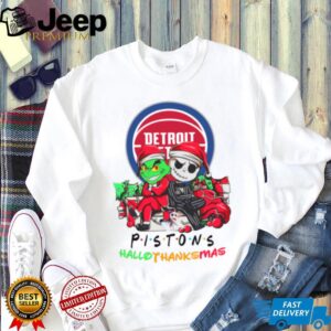 Grinch And Jack Detroit Pistons Friends HalloThanksMas T Shirt