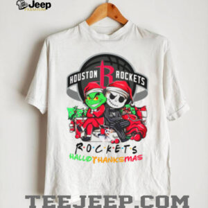 Grinch And Jack Houston Rockets Friends HalloThanksMas T Shirt