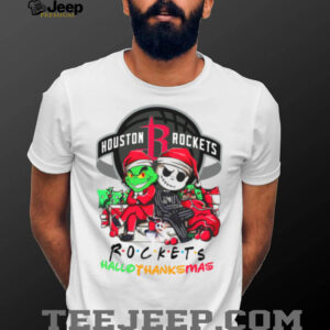 Grinch And Jack Houston Rockets Friends HalloThanksMas T Shirt