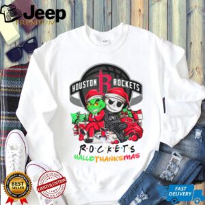 Grinch And Jack Houston Rockets Friends HalloThanksMas T Shirt