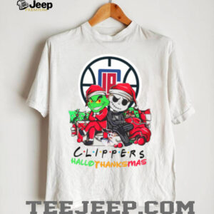 Grinch And Jack LA Clippers Friends HalloThanksMas T Shirt