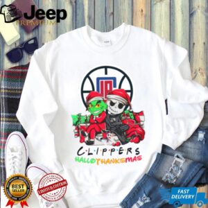 Grinch And Jack LA Clippers Friends HalloThanksMas T Shirt