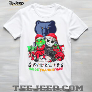 Grinch And Jack Memphis Grizzlies Friends HalloThanksMas T Shirt
