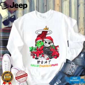 Grinch And Jack Miami Heat Friends HalloThanksMas T Shirt