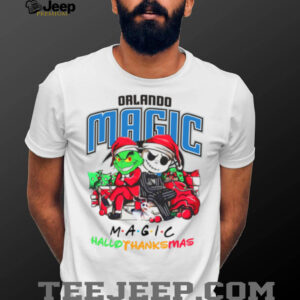 Grinch And Jack Orlando Magic Friends HalloThanksMas T Shirt