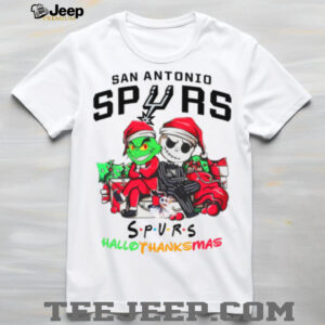 Grinch And Jack San Antonio Spurs Friends HalloThanksMas T Shirt