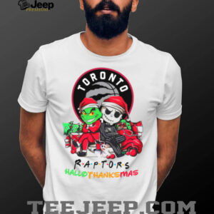 Grinch And Jack Toronto Raptors Friends HalloThanksMas T Shirt