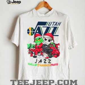 Grinch And Jack Utah Jazz Friends HalloThanksMas T Shirt