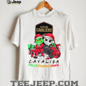 Grinch And Jack cleveland cavalier Friends HalloThanksMas T Shirt