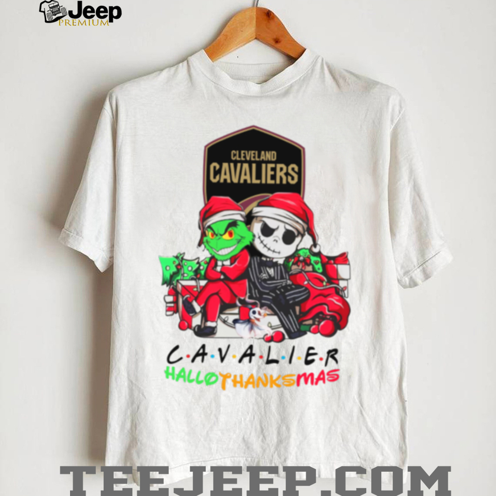 Grinch And Jack cleveland cavalier Friends HalloThanksMas T Shirt Grinch And Jack cleveland cavalier Friends HalloThanksMas T Shirt