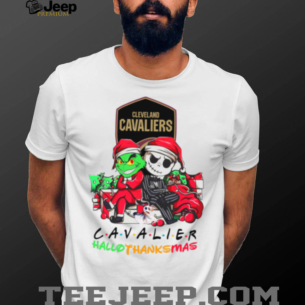 Grinch And Jack cleveland cavalier Friends HalloThanksMas T Shirt Grinch And Jack cleveland cavalier Friends HalloThanksMas T Shirt