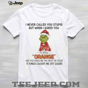 Grinch I never called you stupid but when I asked you to spell orange and you asked me the fruit or color Christmas shirt