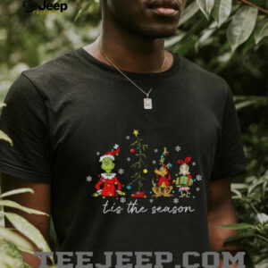 Grinch Max and Cindy Lou Who Santa Claus tis the season Christmas Merry Christmas shirt