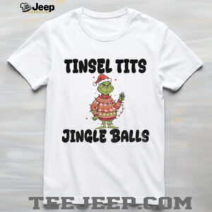 Grinch Santa Claus tinsel tits jingle balls Merry Christmas shirt