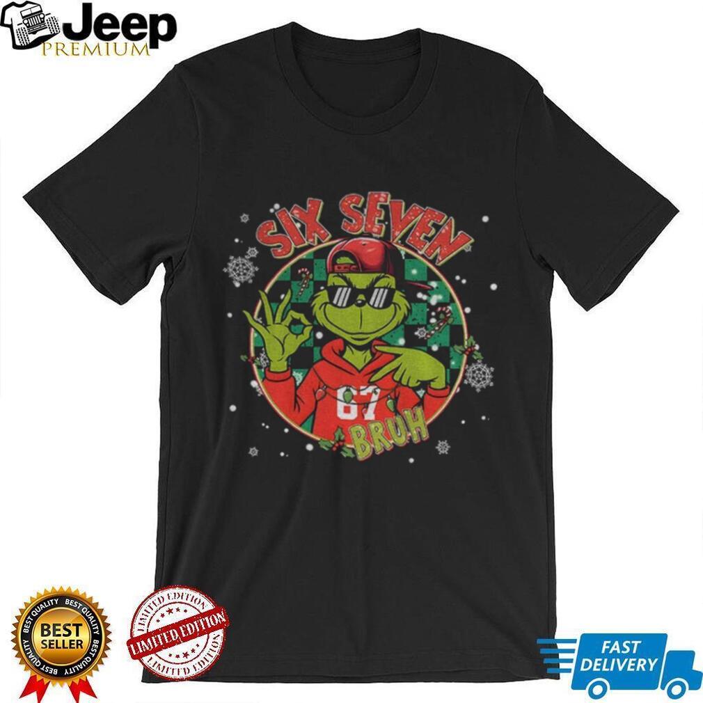 Grinch Santa Six Seven Checkered Hat Mean Guy Bruh Joke Christmas shirt Grinch Santa Six Seven Checkered Hat Mean Guy Bruh Joke Christmas shirt