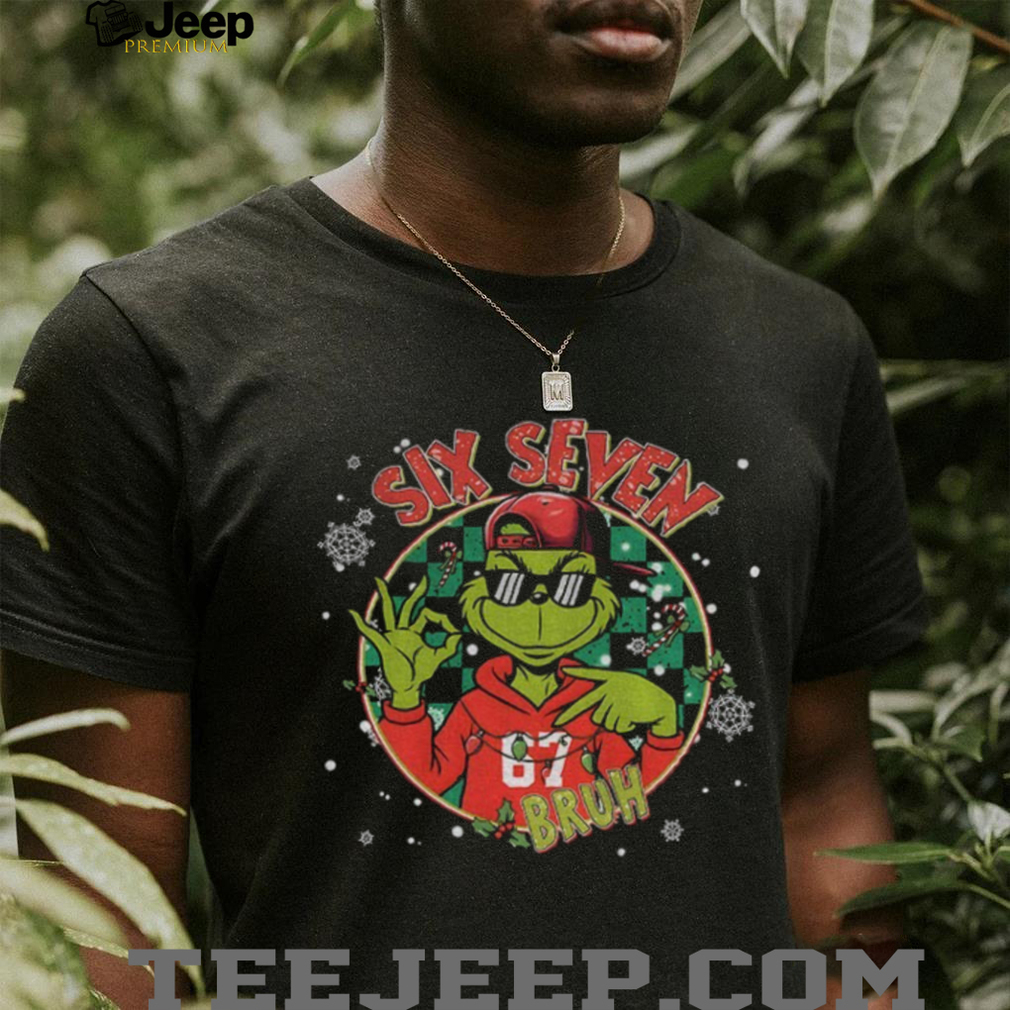 Grinch Santa Six Seven Checkered Hat Mean Guy Bruh Joke Christmas shirt Grinch Santa Six Seven Checkered Hat Mean Guy Bruh Joke Christmas shirt