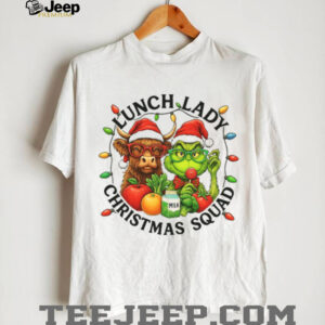 Grinch and Cow Lunch Lady Christmas Shirt