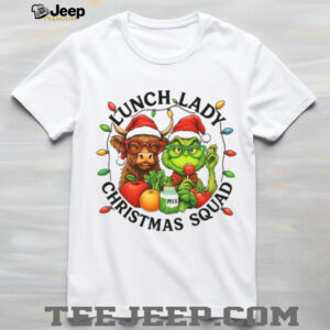 Grinch and Cow Lunch Lady Christmas Shirt