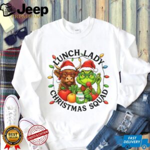 Grinch and Cow Lunch Lady Christmas Shirt