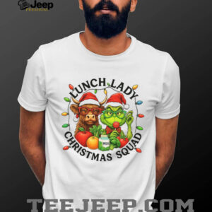 Grinch and Cow Lunch Lady Christmas Shirt