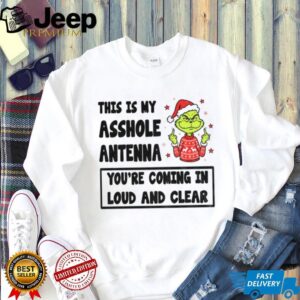 Grinch middle finger this is my asshole antenna you’re coming in loud and clear Christmas shirt