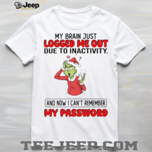 Grinch my brain just logged me out due to inactivity Christmas shirt