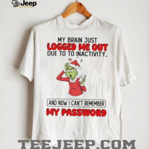 Grinch my brain just logged me out due to to inactivity Christmas shirt