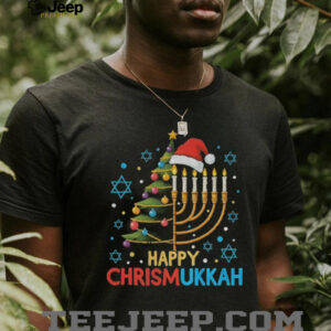 Hanukkah Menorah Candle and Christmas tree Happy Chrismukkah Noel shirt