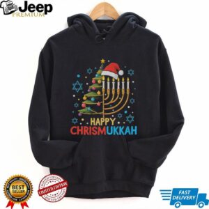 Hanukkah Menorah Candle and Christmas tree Happy Chrismukkah Noel shirt