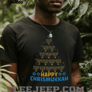 Happy Chrismukkah Judaica Candle Menorah Christmas shirt