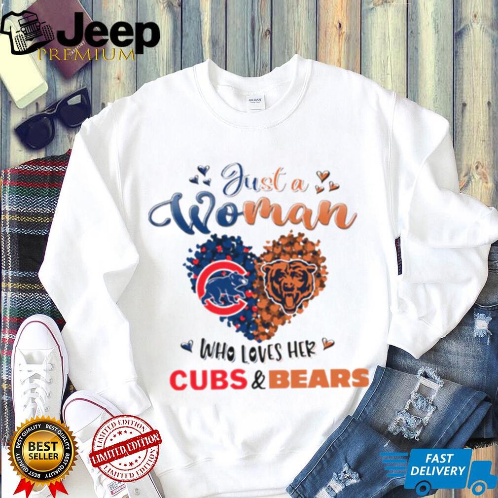 Hearts Never Underestimate A Woman Who Loves The Chicago Bears And Chicago Cubs Shirt Hearts Never Underestimate A Woman Who Loves The Chicago Bears And Chicago Cubs Shirt
