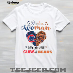 Hearts Never Underestimate A Woman Who Loves The Chicago Bears And Chicago Cubs Shirt