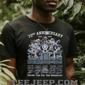 Indianapolis Colts 72nd Anniversary 1953 2025 Colts Forged thank you for the memories signatures shirt