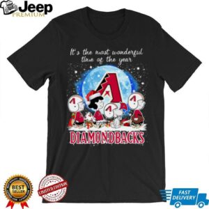 It’s The Most Wonderful Time Of The Years Peanuts Characters X Arizona Diamondbacks Merry Christmas T Shirt