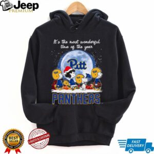 It’s The Most Wonderful Time Of The Years Peanuts Characters X Pittsburgh Panthers Merry Christmas T Shirt