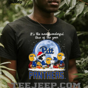 It’s The Most Wonderful Time Of The Years Peanuts Characters X Pittsburgh Panthers Merry Christmas T Shirt